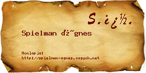 Spielman Ágnes névjegykártya